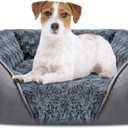 INVENHO Dog Bed Medium Size Dog, Orthopedic Warming Soft Calming Sleeping Puppy Bed Durable Pet Bed with Anti-Slip Bottom, M(25"x 21"x 8"), Gray