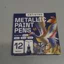 ARTISTRO 12 Metallic Paint Pens for Rock Painting, Stone, Ceramic, Glass, Wood, Fabric, Pebbles, Scrapbook Journals, Photo Albums, Card Stocks, Acrylic Paint Markers Medium Tip 3.0mm