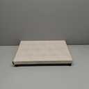 Sagala Ivory Shagreen Leather Serving Tray with Black Handles for Ottoman, Elegant Decorative Tray for Coffee Table Console Table Buffet Living Room (Ivory)