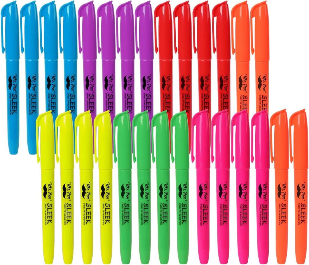 Mr. Pen- Highlighters Assorted Colors, 28 Pack, Chisel Tip, 7 Bright Fluorescent Colors, Quick Dry, Odorless & Non-Toxic Ink
