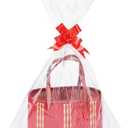 4Set Large Sturdy Bamboo Baskets for Gifts Empty - Hold 15 lbs Each, Easy to Assemble, Rustic Wrapping Basket Kit for Graduations/Mother's Day/Birthday/Baby Shower/Wedding/Housewarming, Red