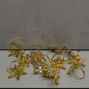 Gold Christmas Napkin Rings Set of 12, Reindeer and Snowflake Napkin Holders for Thanksgiving and Christmas Banquets, Daily Receptions