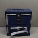 AKOZLIN Large Jewelry Box Organizer Functional Lockable with Big Mirror, Leather Jewelry Storage Case for Women Girls Ring Necklace Earring Bracelet Holder Organizer Blue