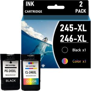 Ink Cartridges PG 245 XL CL 246 XL Compatible for Canon IP2820 MG2420 MG2520 MG2555 MG2920 MG2922 MG3020 MX490 MX492 TS202 TS302 TS3120 TR4520 Printer,Combination Pack (Normal)