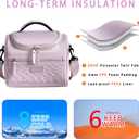 Insulated Lunch Bag for Women - Reusable Lunch Box for women - Leakproof Cooler Tote Bag Containers with Adjustable Shoulder Strap for Office Work Travel Picnic Outdoor (Purple)