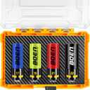 BOEN 1/2" Drive Impact Lug Nut Socket Set, 4 Pieces Non-Marring Thin Wall Wheel Protector Nut Socket, Metric (17, 19, 21, 22) mm, Color-Coded and Embossed and Painted Marking, CR-MO Steel