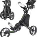 Golf Push Cart 3 Wheel : Golf Bag Cart Foldable with Phone Holder/Cup/Umbrella Holder Compact Golf Pull Carts Quick Fold Golf Caddy Push Carts with Large Wheelbase for Different Terrain (gray)