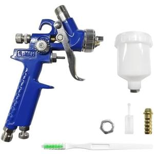 povtii HVLP Spray Gun with 1.0mm Nozzle, Car Detail Paint Air Spray Gun with 125cc Cup, Gravity Feed Paint Gun Sprayer for Vehicle Furniture Surface Painting, Car Accessories