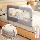 Bed Guard Rail for Toddlers - 47 inches Lift Foldable Toddler Bed Rails for Kids - Safety Baby Bed Rail Guard with Reinforced - Great Fit for Kids Twin Double, Full Size, Queen, King Size Bed