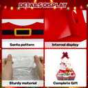 30 Pcs 10 Pack Christmas Baskets for Gifts Empty 8.5" x 10" with Xmas Pull Bows Clear Present Bags, Red Santa Claus Belt Empty Gift Baskets Kit To Fill for Winter Christmas Holiday Party Favors