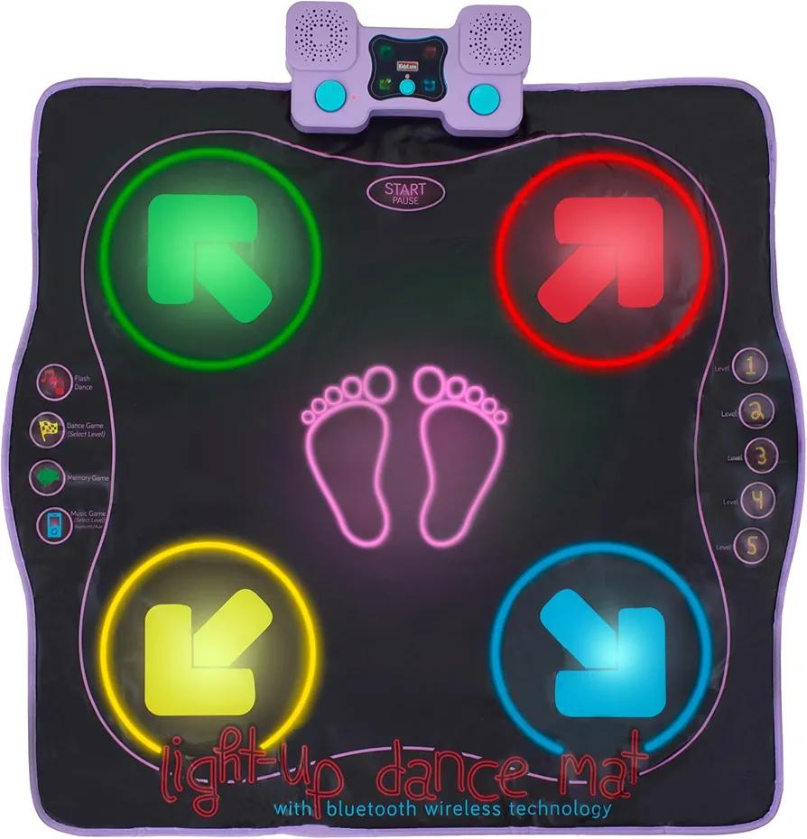 Light Up Dance Mat - Arcade Style Dance Games with Built In Music Tracks and Bluetooth Wireless Technology