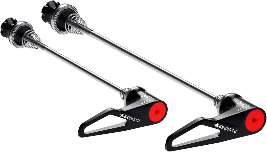 Quick Release Skewer Axles - 1 Pair Front & Rear QR Skewer for MTB Mountain Road Bike, Titanium Alloy Skewer Clip Bolt Lever Axle, Front Wheel Hub 100mm & Rear 130mm/135mm (Black)