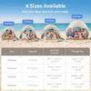 Wolfwise Pop up Beach Tent Sun Shelter with UPF50+ UV Protection, Instant Easy Setup Popup Beach Shade Canopy for 3 Person, Portable & Foldable with Carring Bag, 87 ×57×47 in, Beige