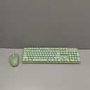 MOFII Wireless Keyboard and Mouse Combo, 2.4GHz Retro Full Size Typewriter Keyboard with Number Pad & Wireless Mouse for Laptop, PC, Desktop, Mac, Windows - Green Colorful