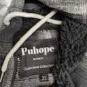 Womens Fleece Lined Jacket Fleece Zip Up Jacket Flannel Plaid shirt jacket Full Zip Hoodies for Women (X-Small, Black)