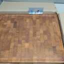 SHUMARU 17" Mahogany End-Grain Cutting Board 1.6" Thick Professional Butcher Block Handmade in Bali Knife-Friendly, Deep Juice Groove & Non-Slip Feet Artisan Wood Prep Station, 17"L x 13"W