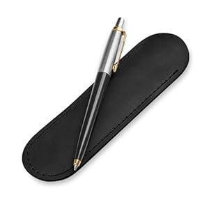 MAKYN Leather Pen Case, Single Pen Pouch Cover, Fountain Pen Sleeve Holder (Black)