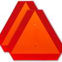 2 Pack Slow Moving Vehicle Triangle Sign, Plastic Farm Triangle Safety Sign, SMV Signs, 14"x16" Engineering Grade Reflective Golf Cart Accessories