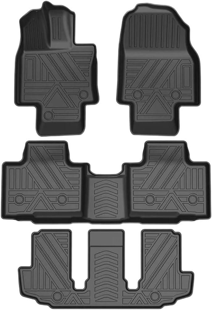 Compatible with Toyota Highlander 2016-2024 7-Seats Car Floor Mats All-Weather TPE Foot Mats Pad Tray Mat Interior Accessories