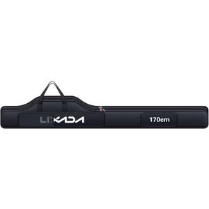 Lixada Portable Fishing Bag Folding Fishing Rod Reel Bag Outdoor Fishing Carrier Bag Black, 170cm, Modern