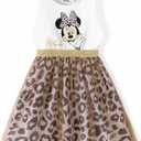 Disney Princess Frozen Elsa Minnie Stitch Toddler Girl Tulle Tutu Dress Ruffle Sleeve Mesh Summer Birthday Party Clothes 6-Y