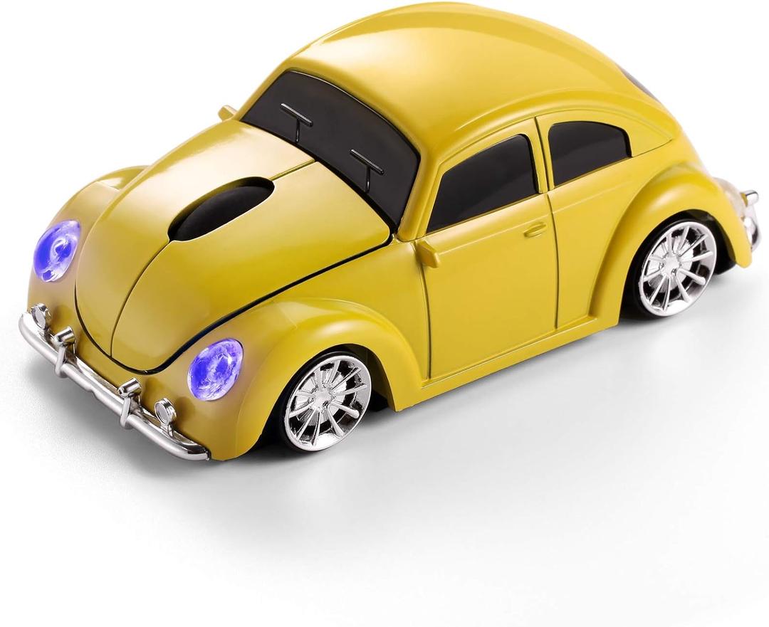 Certified Wireless Mouse Compatible with iOS Windows Android - Works with Computer, Laptop, Tablet, Mobile Phone - Universal Bluetooth/USB Receiver Connectivity (VW01, Lemon Yellow)