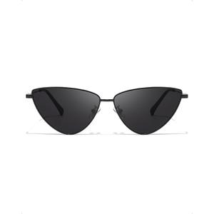 SODQW Cat Eye Sunglasses for Women, 90s Vintage Designer Ladies Shades Trendy Fashion Sun Glasses (Black)