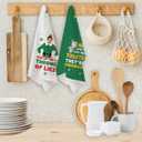 2 Pcs Ultra Soft Elf - Themed Dish Towels, Playful Seasonal Decor Absorbent Decorative Waffle Weave Bath Towel Kitchen Dish Guest Towels for Kitchens Homes Bathrooms Restaurant Hotel Cafe (Multicolor 339)