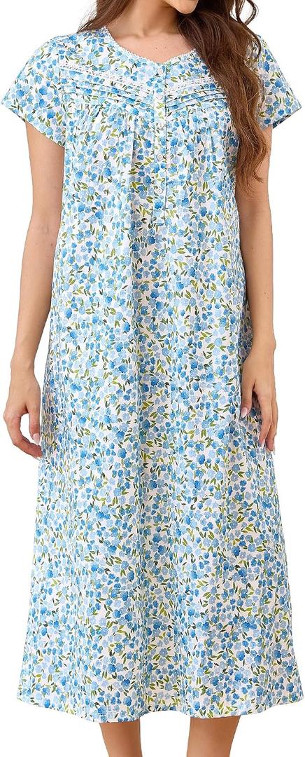 MZROCR Cotton Nightgowns for Women Soft Night Gowns for Adult Women (White, XXXL)
