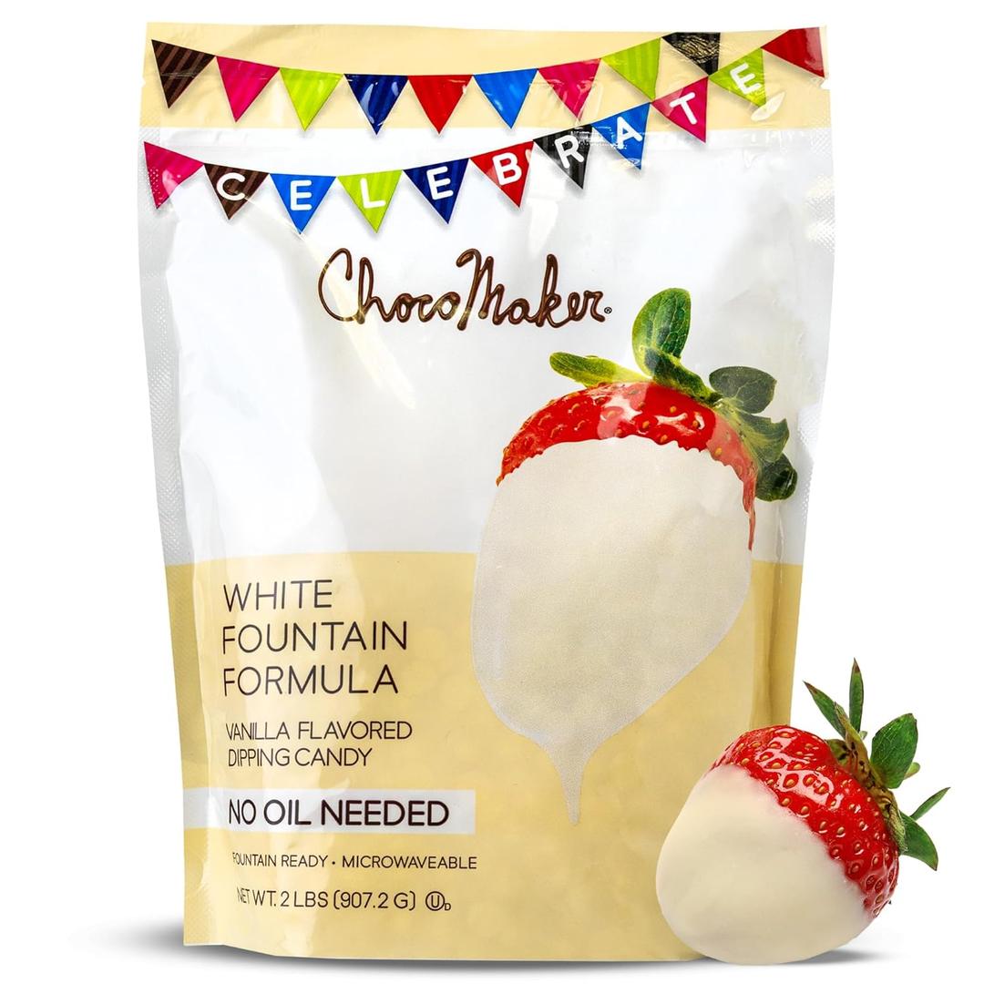 2 x White Vanilla Flavored Fondue Dipping Chocolate Fountain Formula, 2 lb Bag