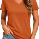 TACVASEN Women's V-Neck T Shirts Short Sleeve UPF 50+ Sun Protection Performance Quick Dry Athletic Workout Tee Tops M