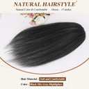 LEOSA Highlighted Ponytail Extension 14inch Yaki Drawstring Ponytails for Black Women Short Kinky Straight Ponytail Black Mixed Gray Hair Pieces Natural 4c Clip on Pony tails Hair Extensions