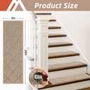 COSY HOMEER Edging Stair Treads Non-Slip Carpet Mat 28inX9in Indoor Stair Runners for Wooden Steps, Edging Stair Rugs for Kids and Dogs, 100% Polyester TPE Backing (15pc, Beige)