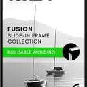 Americanflat 16x24 Poster Frame with Polished Front Cover - Slide-In Photo Frame with Buildable Molding - Fusion Collection - Picture Frames for Wall Display - Black