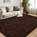 5x8 Area Rug for Living Room:Ultra Soft Fluffy Shag Brown Rugs,Large Fuzzy Plush Indoor Non Slip Carpet Washable Rug for Bedroom Kids Nursery Office Dorm Modern Decor(Brown 5'x8')
