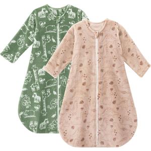 Yoofoss Baby Sleep Sack 12-18 Months, Long Sleeve Sleep Sack 1.5 Tog, Fleece Baby Wearable Blanket with 2-Way Zipper, Soft Warm