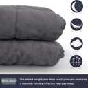 Weighted Blanket - 80" X 87" - 30-lbs - No Cover Required - Fits Queen/King Size Bed - Shareable for Two 150-200-lb Adults - Minky Grey - Premium Glass Beads - Calming Stimulation Sensory Relaxation