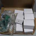 Kasyat 41 Pcs Christmas Village Set LED Lighted Christmas Village Accessories White Houses with Xmas Tree Deer Streetlight Figurines Crafts Town Scene