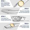 WILLBOND 2 Sets Navajas Roofing Heavy Duty Shark Vinyl Knife with Utility Knife Blades Replacement Roofing Tools Carpet Blade Cutter for Indoor Outdoor (Silver)