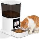Automatic Cat Feeder with Camera, 2-Way Video& Audio, HD Video with Night Vision, 5G WiFi Pet Feeder, 5L Large Food Storage Container for Multiple Pet, Detachable for Easy Clean
