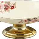 fanquare Floral Footed Fruit Bowl for Party, Fruit Holder for Kitchen Countertop, Decorative Bowls for Centerpieces (Round bottom)