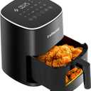 Fullwill Air Fryer with Viewing Window 6QT,5-in-1 Multi-Function (Air Fry, Roast, Bake, Reheat, Dehydrate) plus 7 One-Touch Presets for Wings, Fries, Steak and More,85% Less Oil Cooking for Families (Black)