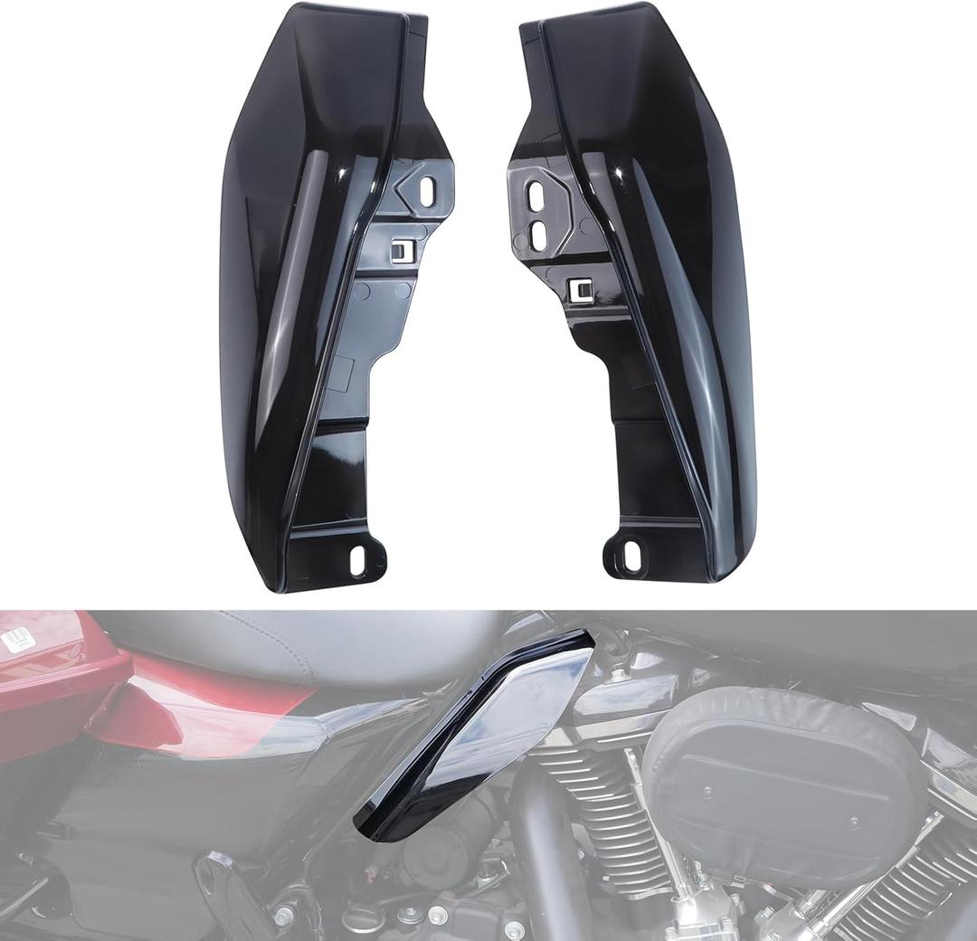 Mid Frame Air Deflector for Harley Touring,Heat Shields Mid-Frame Air Deflector Compatible for Harley Street Glide Road Glide Road King Electra Glide 2009-2023 Accessories (Dark Tinted)