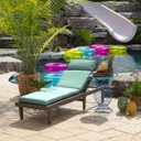 Arden Outdoor Chaise Cushion, 21 in x 72 in, Weather-Proof, Rain-Proof, Fade Resistant Patio Cushion for Chaise Lounger Aqua Leala