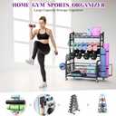 400LBS Dumbbell Rack, VOPEAK Adjustable Weight Rack for Home Gym, Home Gym Storage Rack for Yoga Mat Kettlebells and Strength Training Equipment, Weight Storage Rack for Dumbbells with Wheels