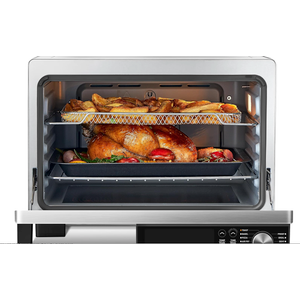 COSORI Ceramic Air Fryer Toaster Oven Combo, 11-in-1 Flat-Sealed Heating Elements for Easy Cleanup, Innovative Burner Function, 26QT, Silver, Stainless Steel