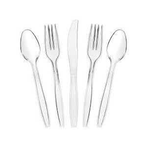 Culinary Elements 48 CT 16 Forks 16 Spoons 16 Knives Plastic Cutlery