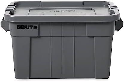 Amazon.com: Rubbermaid Commercial Products BRUTE Tote Storage Bin with Lid, 20-Gallon, Gray, Rugged/Reusable Boxes for Garage/Moving/Camping/Basement Storage/Kitchen/Warehouse/Outdoor, Pack of 1 : Home & Kitchen