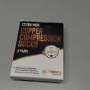 Doctor's Select Copper Plus Size Compression Socks Wide Calf - 2 Pairs | 20-30mmHg Extra Wide Calf Compression Socks Women | Swelling & Circulation Support | Black