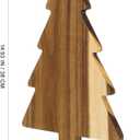 Christmas Tree Cutting Board for Kitchen - Christmas Cutting Board - Tree Shaped Holiday Decor Block Cheese Serving Tray for Cheese Fruit Bread Snack Dessert, 9.5 x 15 Inch